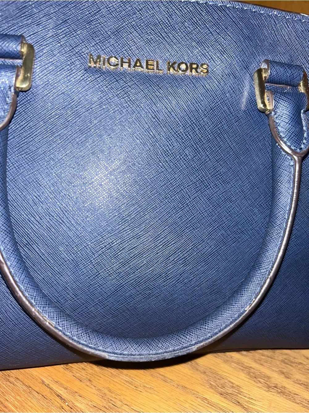 Michael Kors Deep Navy Selma Saffiano Leather Satchel with Shoulder Strap